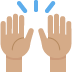 🙌🏽 raising hands: medium skin tone display on Twitter